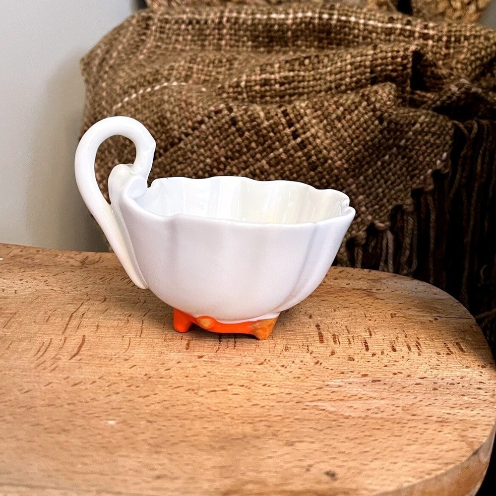 Italian Shell Pottery Footed Cup